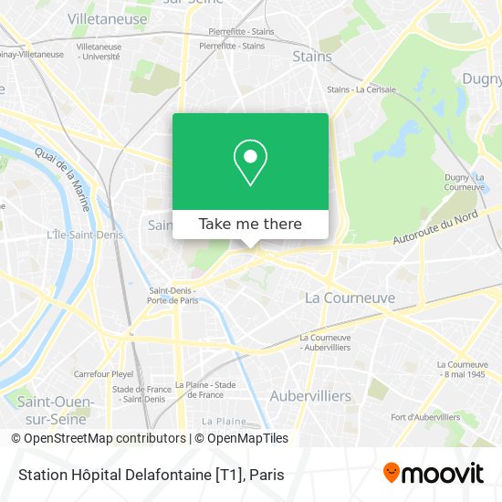Station Hôpital Delafontaine [T1] map