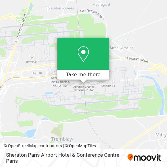 Sheraton Paris Airport Hotel & Conference Centre map