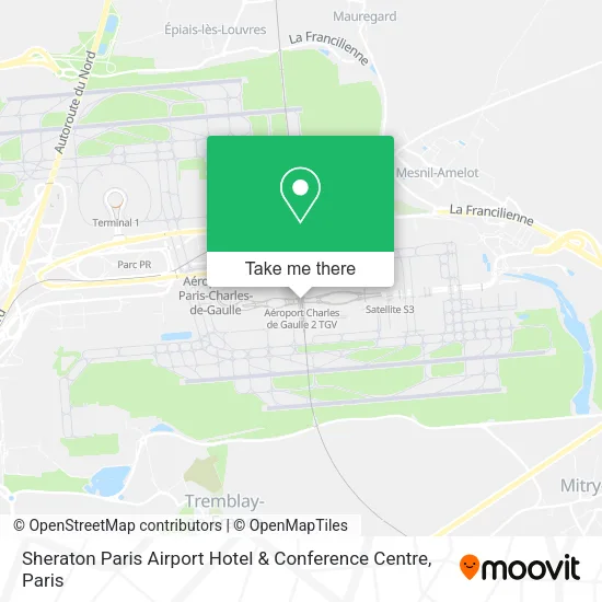 Sheraton Paris Airport Hotel & Conference Centre map