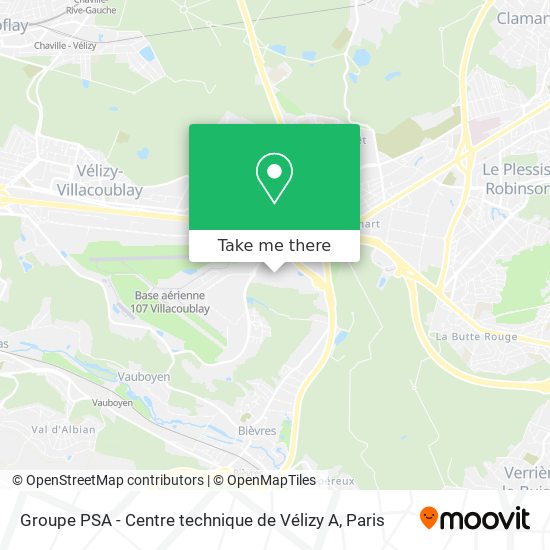 Mapa Groupe PSA - Centre technique de Vélizy A