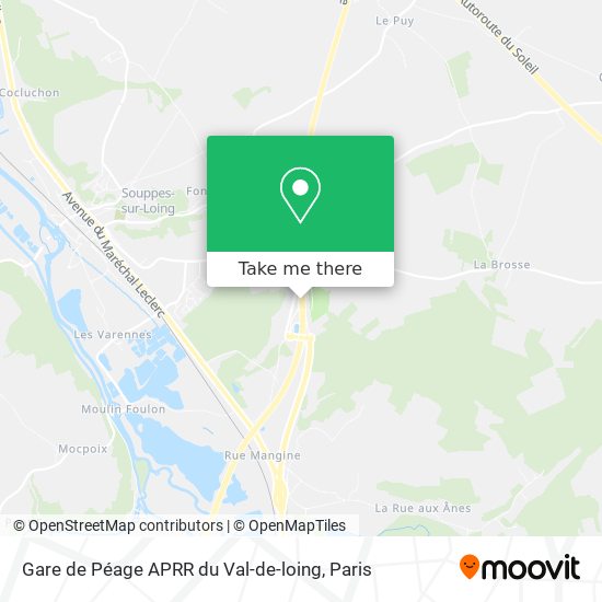 Mapa Gare de Péage APRR du Val-de-loing