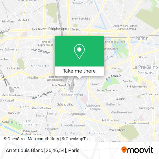 Mapa Arrêt Louis Blanc [26,46,54]