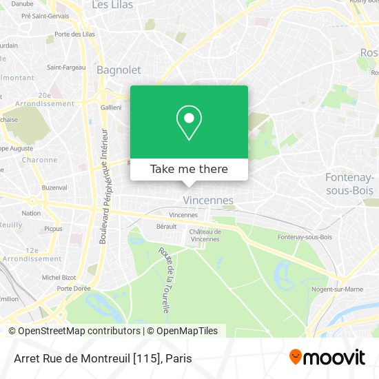 Arret Rue de Montreuil [115] map