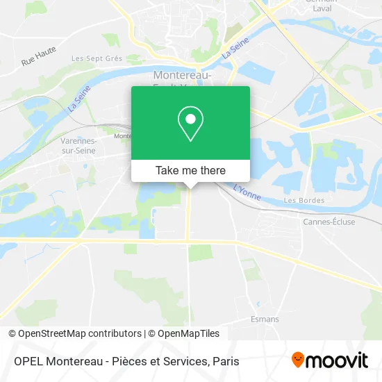 OPEL Montereau - Pièces et Services map