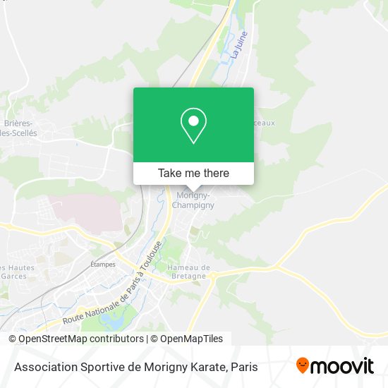 Mapa Association Sportive de Morigny Karate