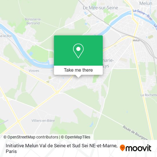 Mapa Initiative Melun Val de Seine et Sud Sei NE-et-Marne