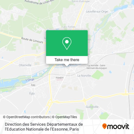 Direction des Services Départementaux de l'Education Nationale de l'Essonne map