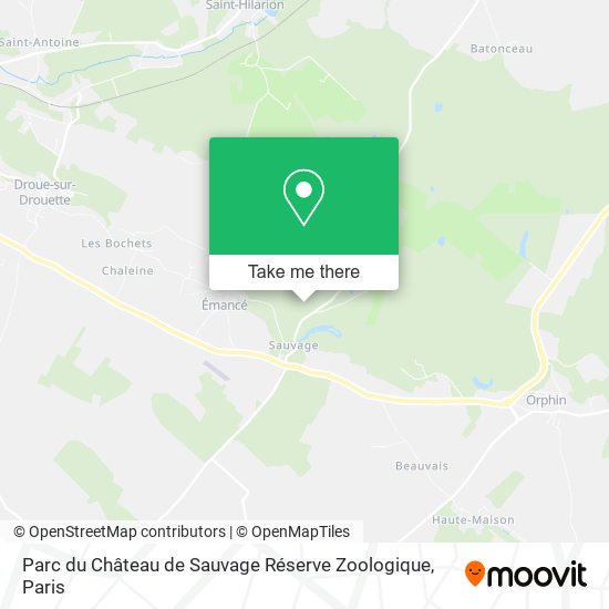 Parc du Château de Sauvage Réserve Zoologique map