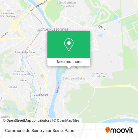 Commune de Saintry sur Seine map