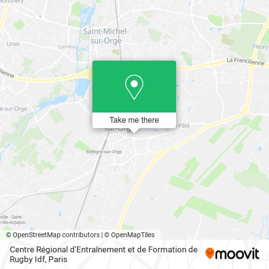 Mapa Centre Régional d'Entraînement et de Formation de Rugby Idf