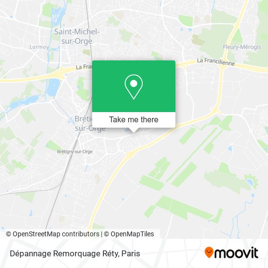 Dépannage Remorquage Réty map
