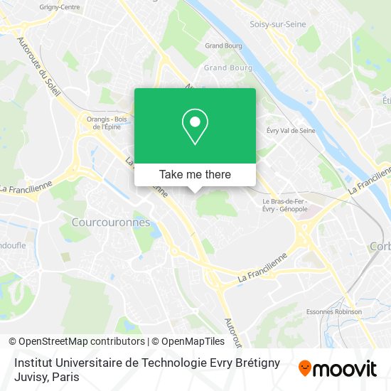 Institut Universitaire de Technologie Evry Brétigny Juvisy map