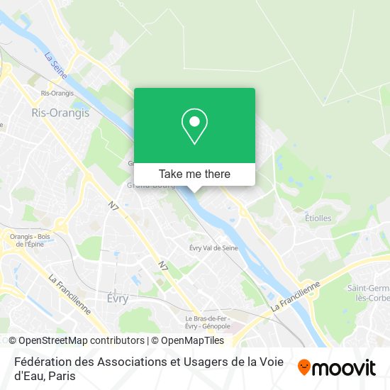 Mapa Fédération des Associations et Usagers de la Voie d'Eau