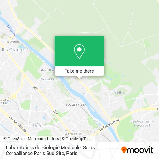 Mapa Laboratoires de Biologie Médicale. Selas Cerballiance Paris Sud Site
