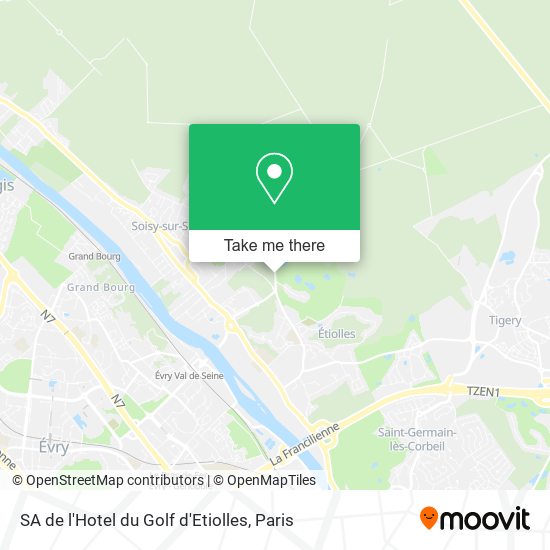 SA de l'Hotel du Golf d'Etiolles map