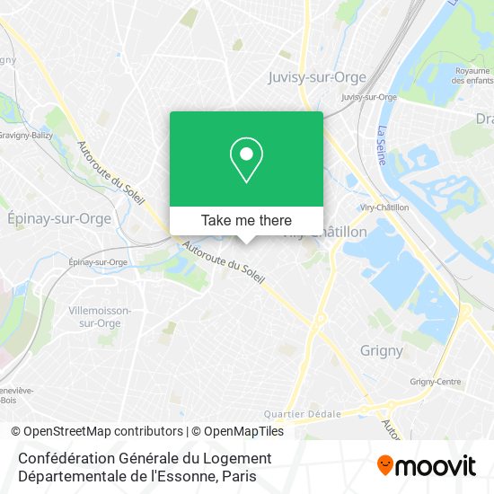Mapa Confédération Générale du Logement Départementale de l'Essonne