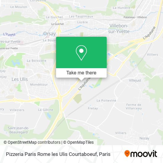 Pizzeria Paris Rome les Ulis Courtaboeuf map