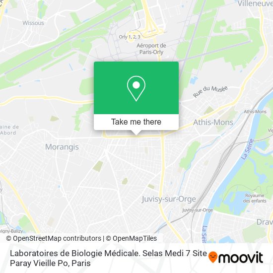 Mapa Laboratoires de Biologie Médicale. Selas Medi 7 Site Paray Vieille Po