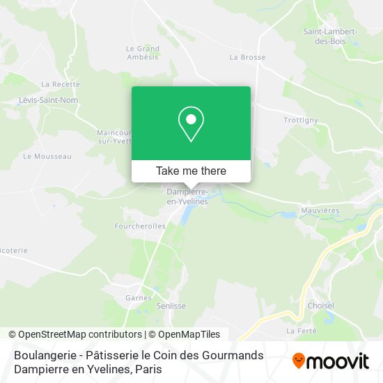 Mapa Boulangerie - Pâtisserie le Coin des Gourmands Dampierre en Yvelines