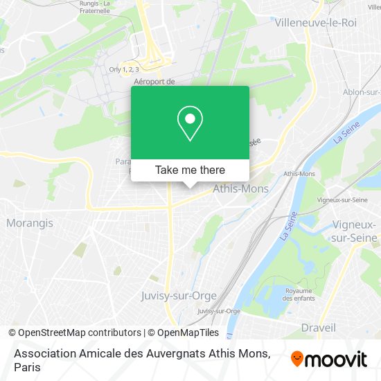 Mapa Association Amicale des Auvergnats Athis Mons