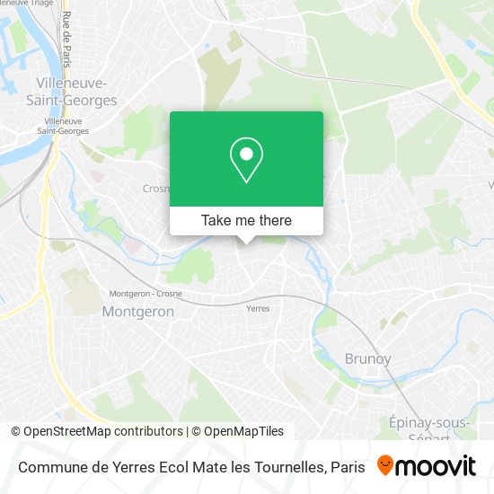 Mapa Commune de Yerres Ecol Mate les Tournelles