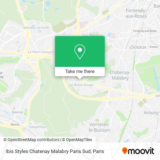 Mapa ibis Styles Chatenay Malabry Paris Sud