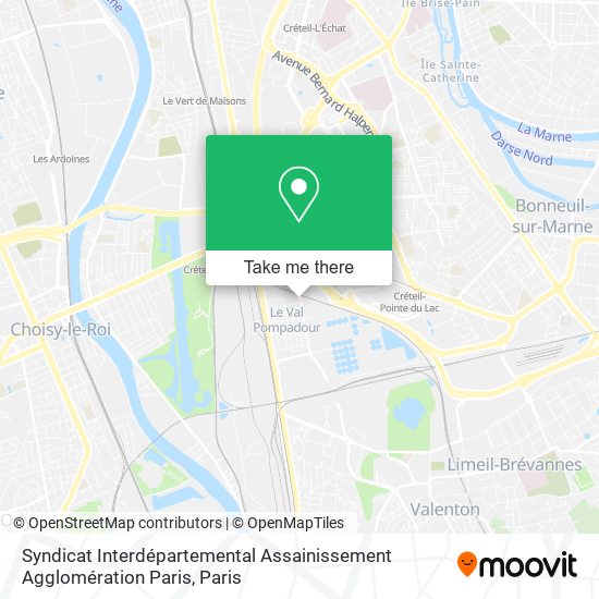 Mapa Syndicat Interdépartemental Assainissement Agglomération Paris