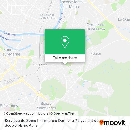 Mapa Services de Soins Infirmiers à Domicile Polyvalent de Sucy-en-Brie
