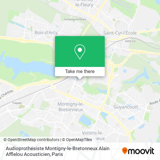 Audioprothésiste Montigny-le-Bretonneux Alain Afflelou Acousticien map