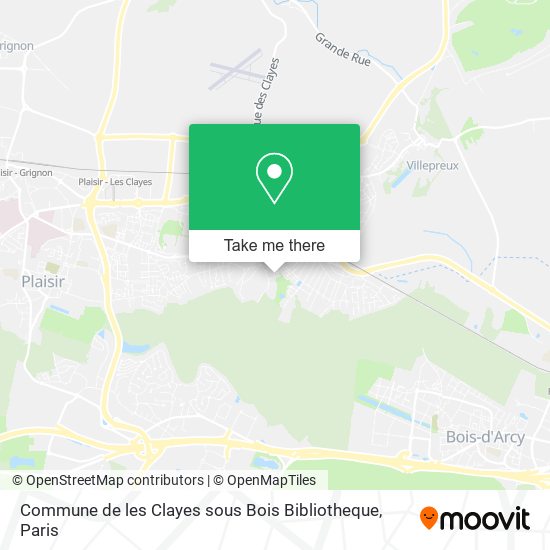 Commune de les Clayes sous Bois Bibliotheque map