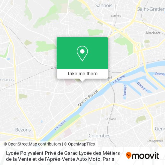 Lycée Polyvalent Privé de Garac Lycée des Métiers de la Vente et de l'Après-Vente Auto Moto map