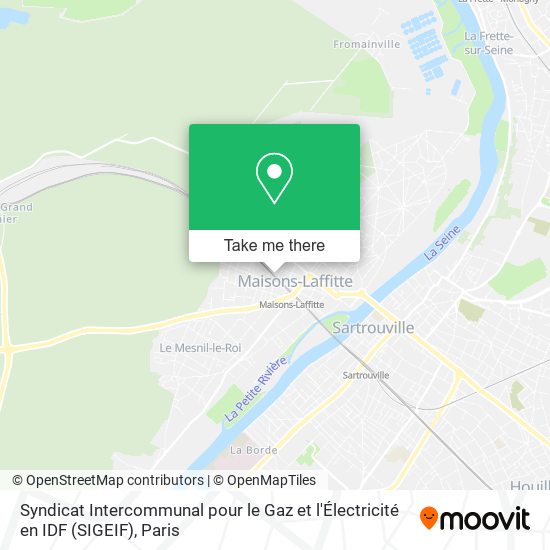 Mapa Syndicat Intercommunal pour le Gaz et l'Électricité en IDF (SIGEIF)