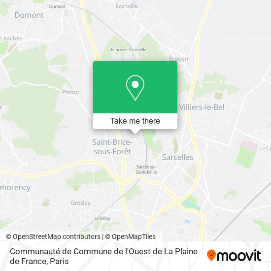 Mapa Communauté de Commune de l'Ouest de La Plaine de France