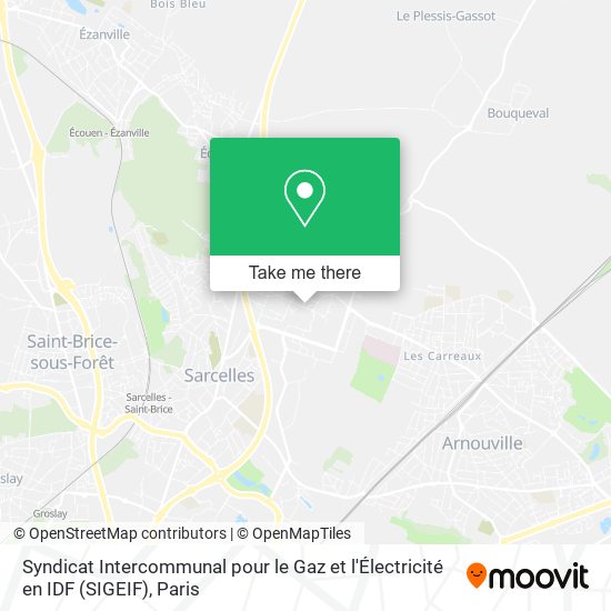 Mapa Syndicat Intercommunal pour le Gaz et l'Électricité en IDF (SIGEIF)