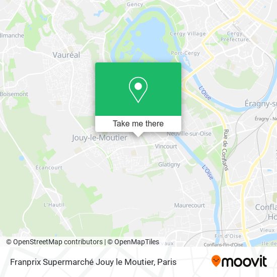 Mapa Franprix Supermarché Jouy le Moutier