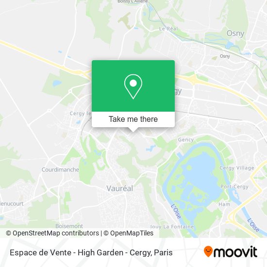 Mapa Espace de Vente - High Garden - Cergy