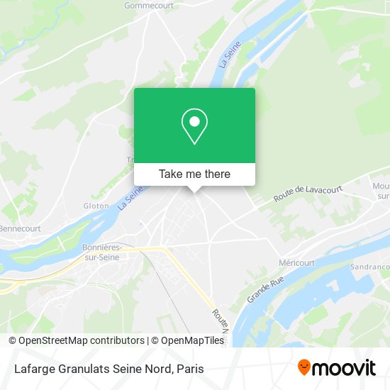Lafarge Granulats Seine Nord map