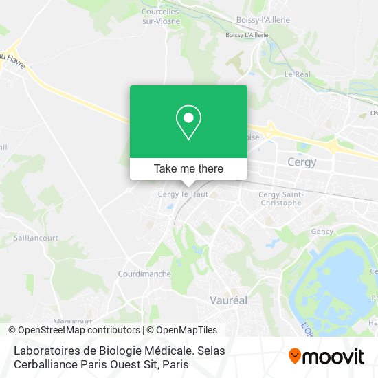 Laboratoires de Biologie Médicale. Selas Cerballiance Paris Ouest Sit map