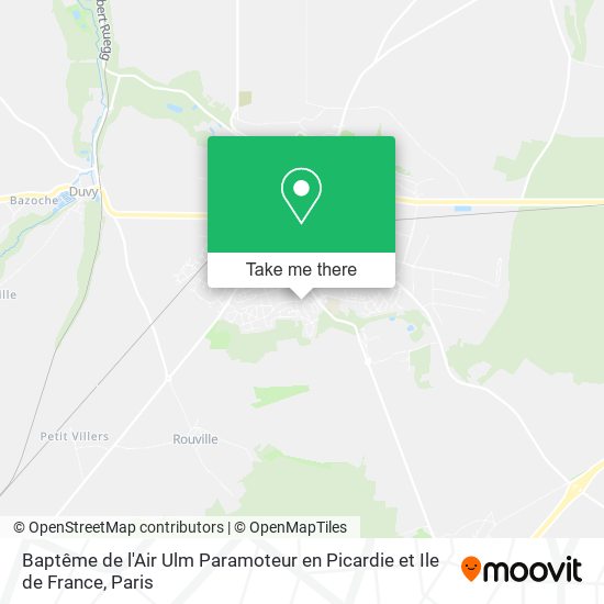 Mapa Baptême de l'Air Ulm Paramoteur en Picardie et Ile de France