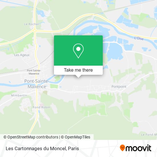 Mapa Les Cartonnages du Moncel