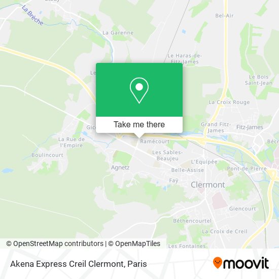 Akena Express Creil Clermont map