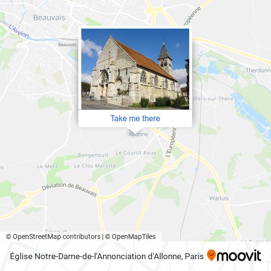 Mapa Église Notre-Dame-de-l'Annonciation d'Allonne