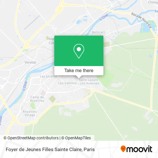 Foyer de Jeunes Filles Sainte Claire map
