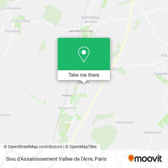 Sivu d'Assainissement Vallee de l'Arre map