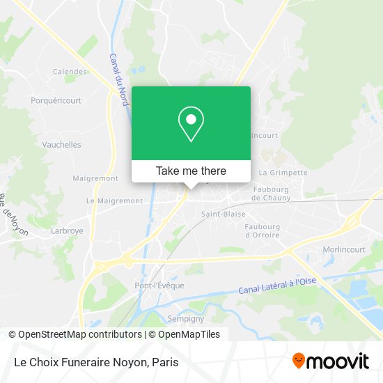 Mapa Le Choix Funeraire Noyon