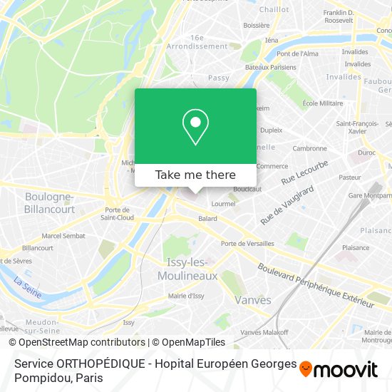Mapa Service ORTHOPÉDIQUE - Hopital Européen Georges Pompidou