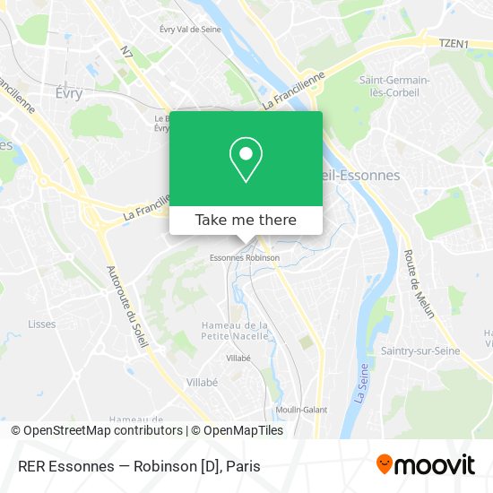 Mapa RER Essonnes — Robinson [D]