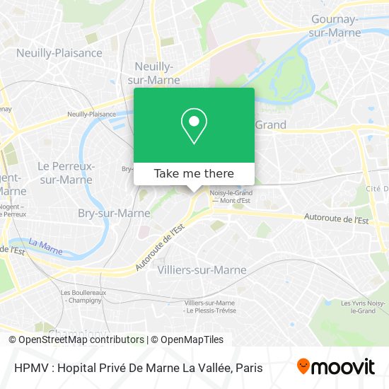Mapa HPMV : Hopital Privé De Marne La Vallée
