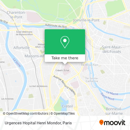 Urgences Hopital Henri Mondor map