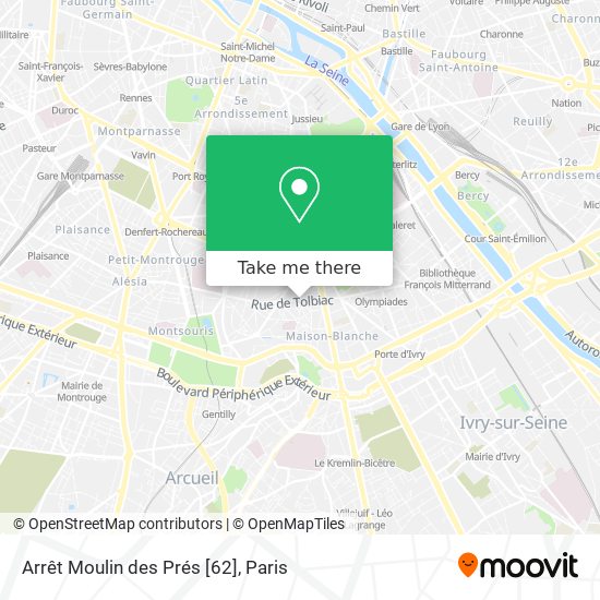 Mapa Arrêt Moulin des Prés [62]